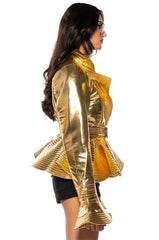I GET IT HOW I LIVE IT METALLIC MOTO PUFFER
