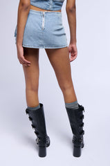 ICON LOW RISE DENIM MINI SKIRT