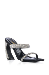 IN MY MIND RHINESTONE SANDAL IN BLACK