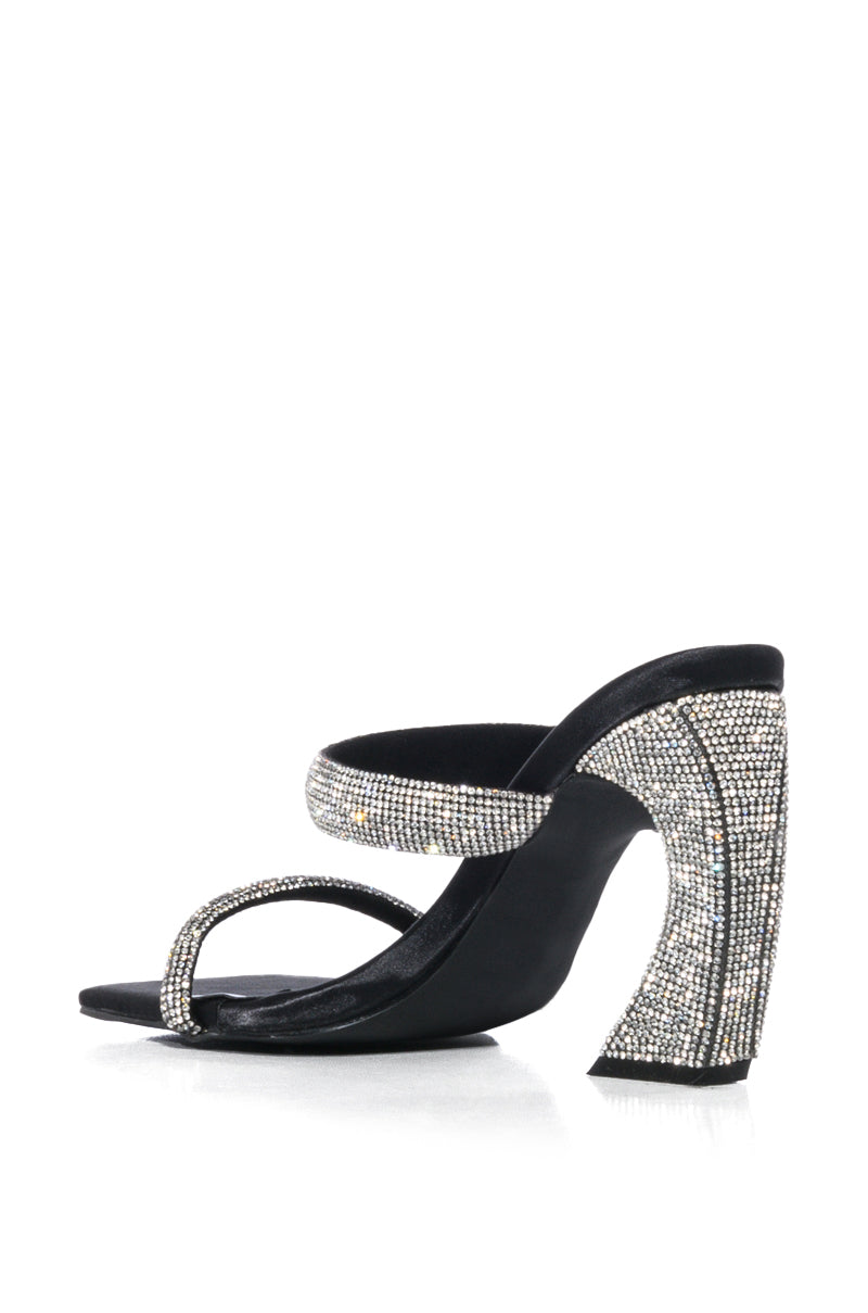 IN MY MIND RHINESTONE SANDAL IN BLACK