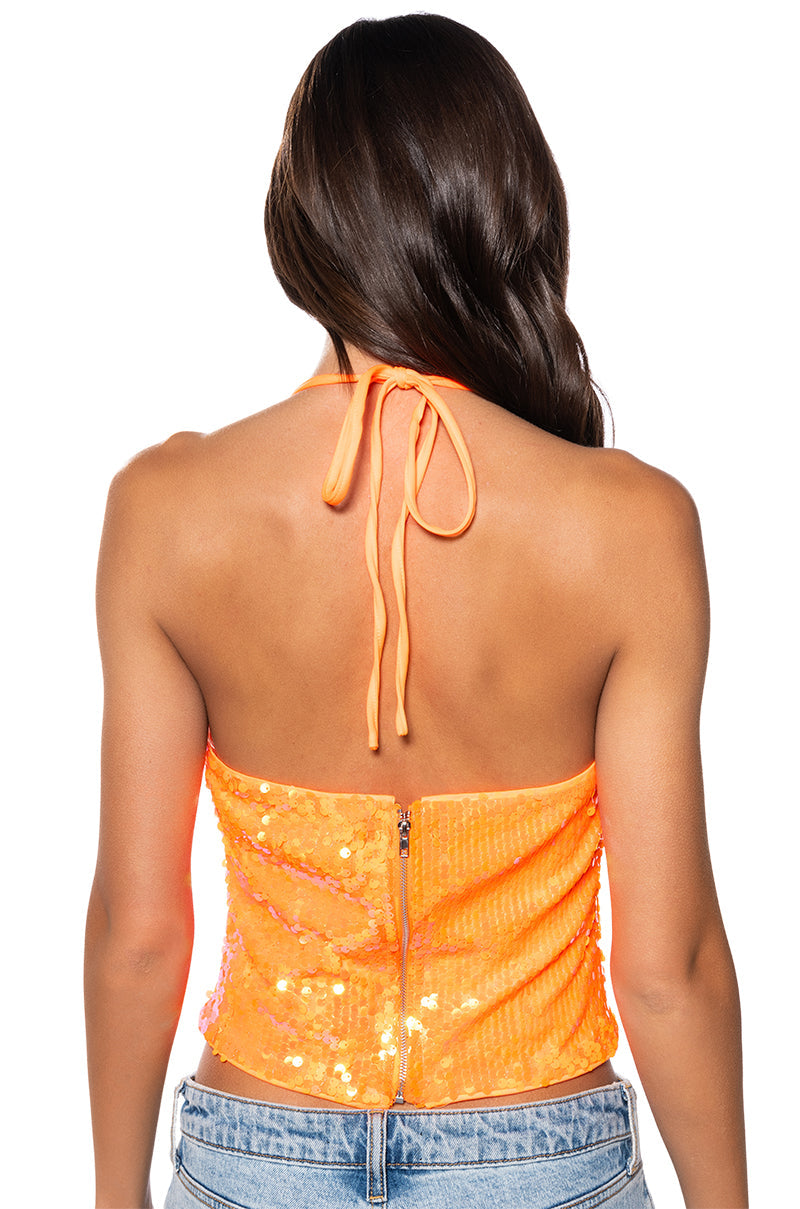 IN MY PRIME SLEEVELESS SEQUIN TOP