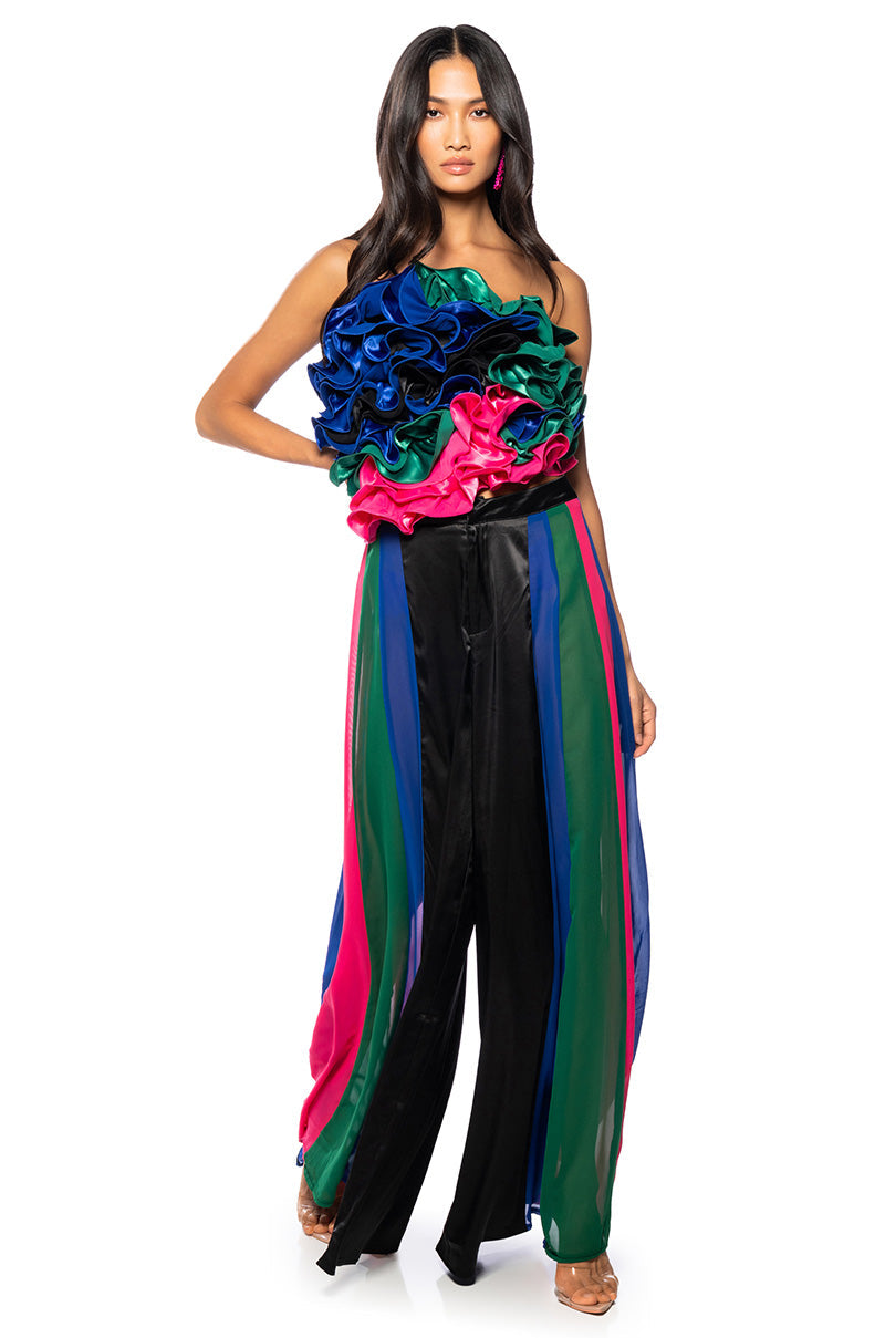 JUST MY LUCK LAYERED RUFFLE TOP