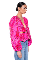 KENNA TIE FRONT BLOUSE