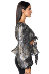 KENNA TIE FRONT BLOUSE