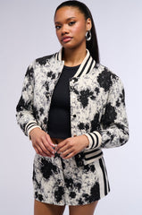 KICKBACK BROCADE BOMBER