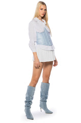 LADY LUCK COATED DENIM UNDERBUST CORSET