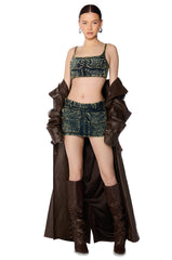 LAYNE MINERAL WASHED DENIM BRALETTE