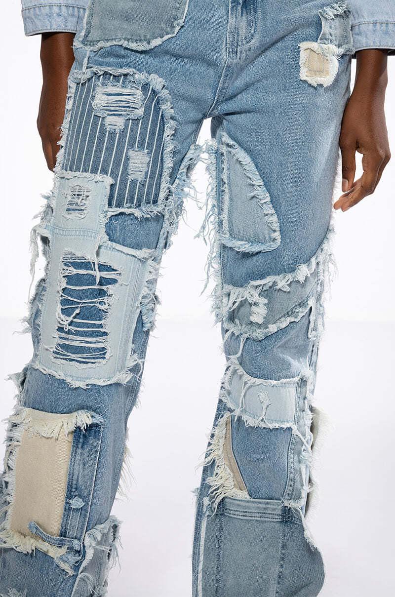 LEON PATCHWORK HIGH RISE JEANS