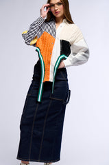 LET IT GO DENIM MAXI SKIRT