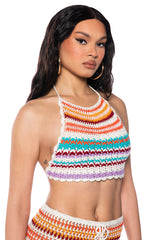 LET'S TAKE A TRIP HALTER TOP