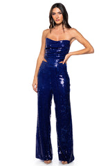 LIFE IS A STAGE SEQUIN WIDE LEG TROUSER
