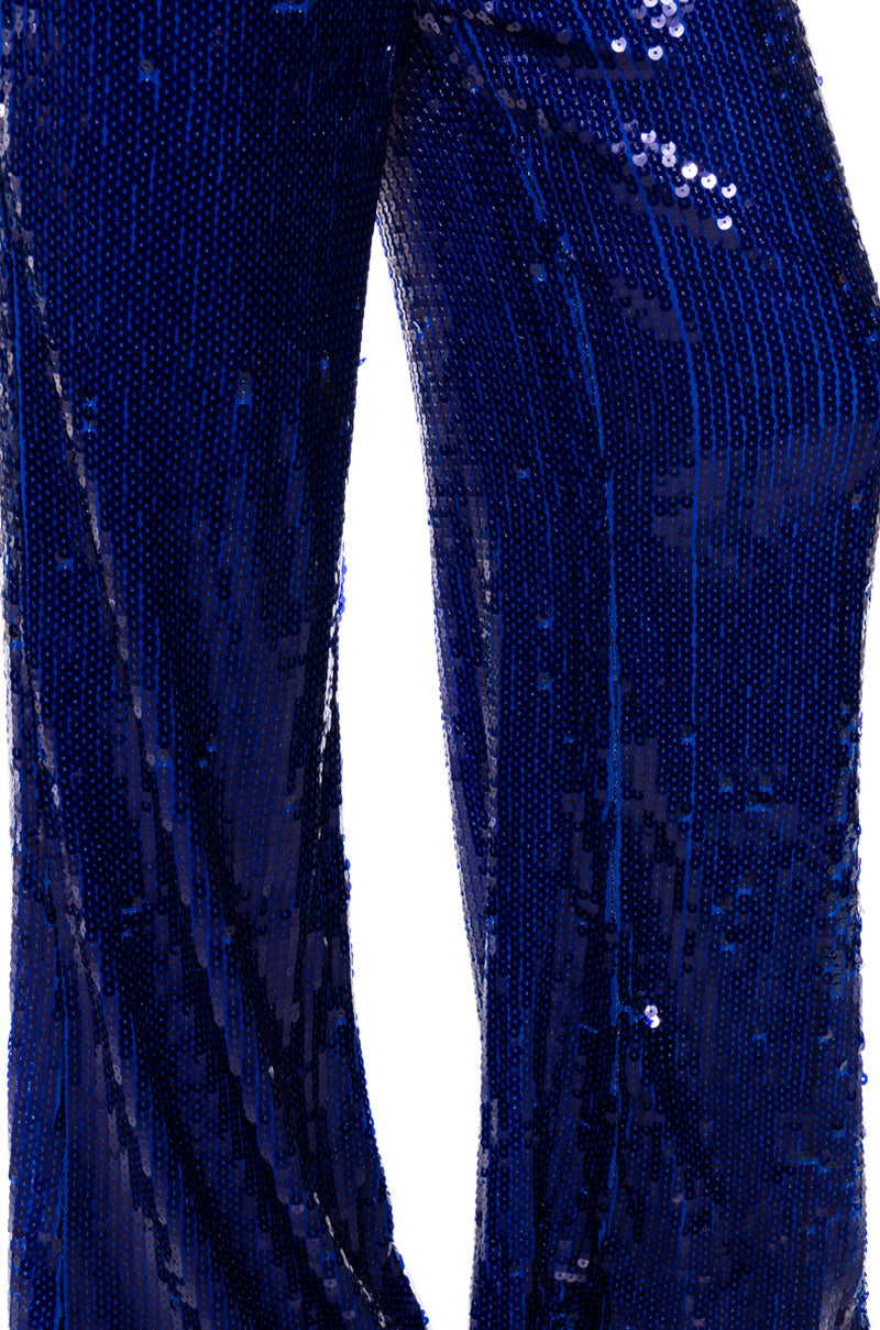 LIFE IS A STAGE SEQUIN WIDE LEG TROUSER