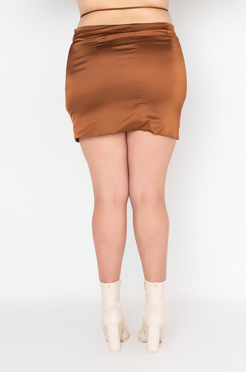 LONG WAY TO GO LACE UP MINI SKIRT PLUS SIZE