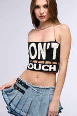 LOOK BUT DONT TOUCH HALTER NECK TOP