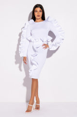 LOOK MY WAY SCUBA MIDI DRESS