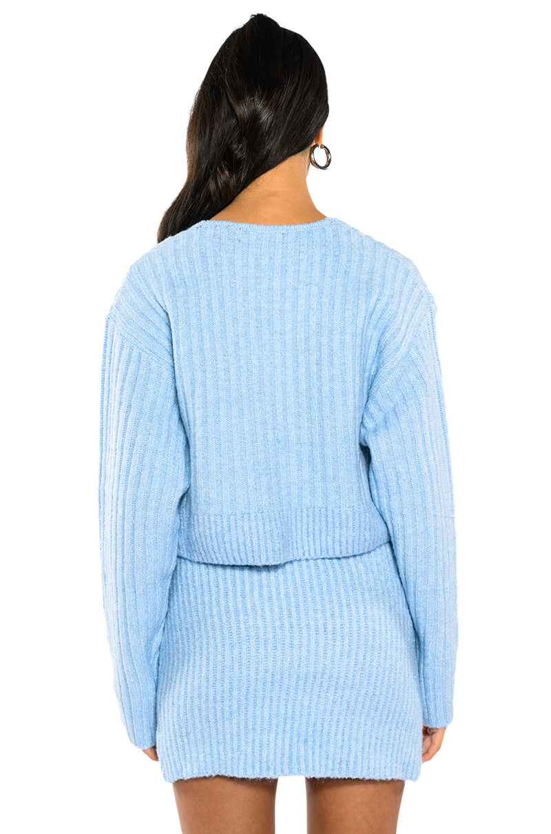 MADE YOU LOOK V NECK CROP SWEATER