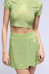MAXIMUM SHIMMER RHINESTONE MINI SKIRT