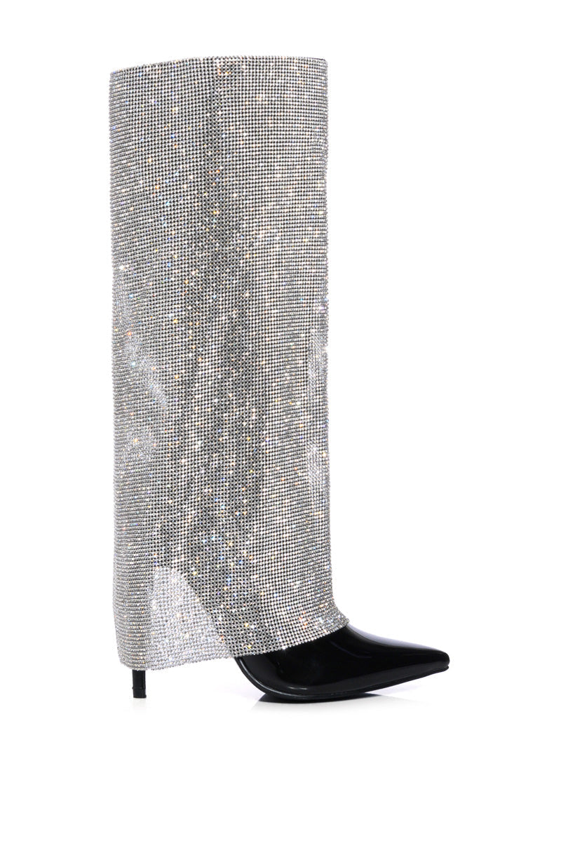 METIZER DIAMOND OVERLAY BOOT IN BLACK PATENT