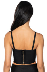 MIAMI MAMI KNIT CORSET TOP IN BLACK