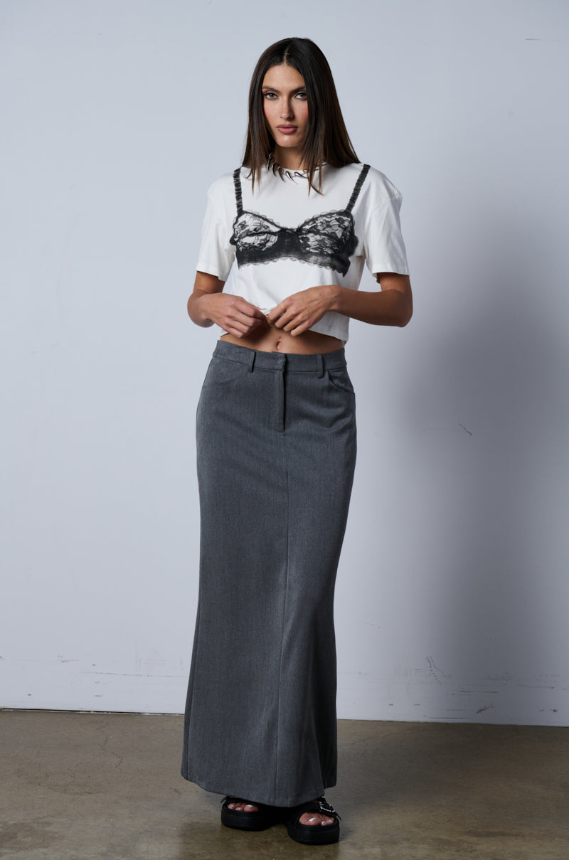 MINIMAL ELEGANCE WOVEN MAXI SKIRT