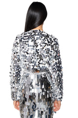 SEQUIN COVER UP JACKET