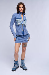 MISS POPULAR PATCH POCKET KNIT MINI SKIRT