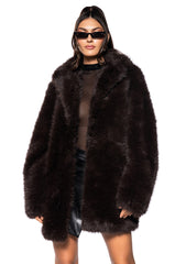 MOLLY SHORT FAUX FUR EVENING COAT