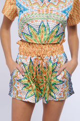MOSAIC SATIN PRINT SHORT