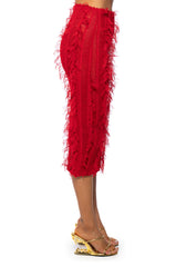 NAOMI MESH BODYCON MIDI SKIRT