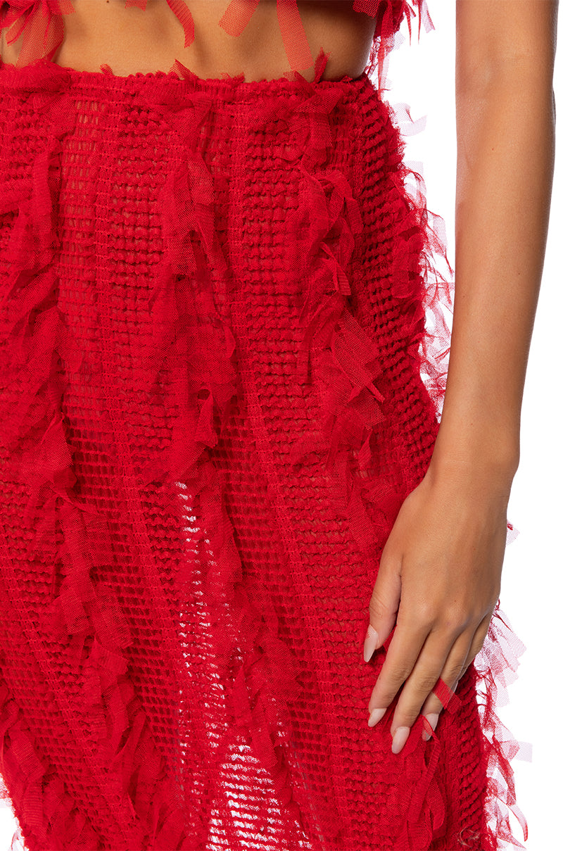 NAOMI MESH BODYCON MIDI SKIRT