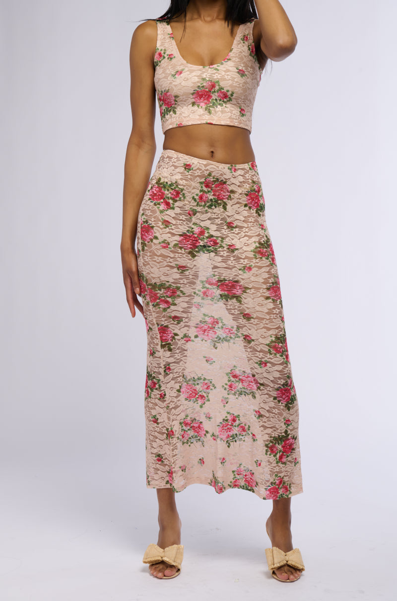 NINA FLORAL CROPPED CAMI