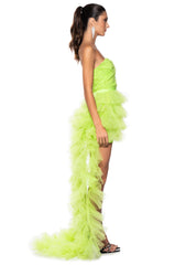 ON MY LEVEL TULLE HIGH LOW DRESS
