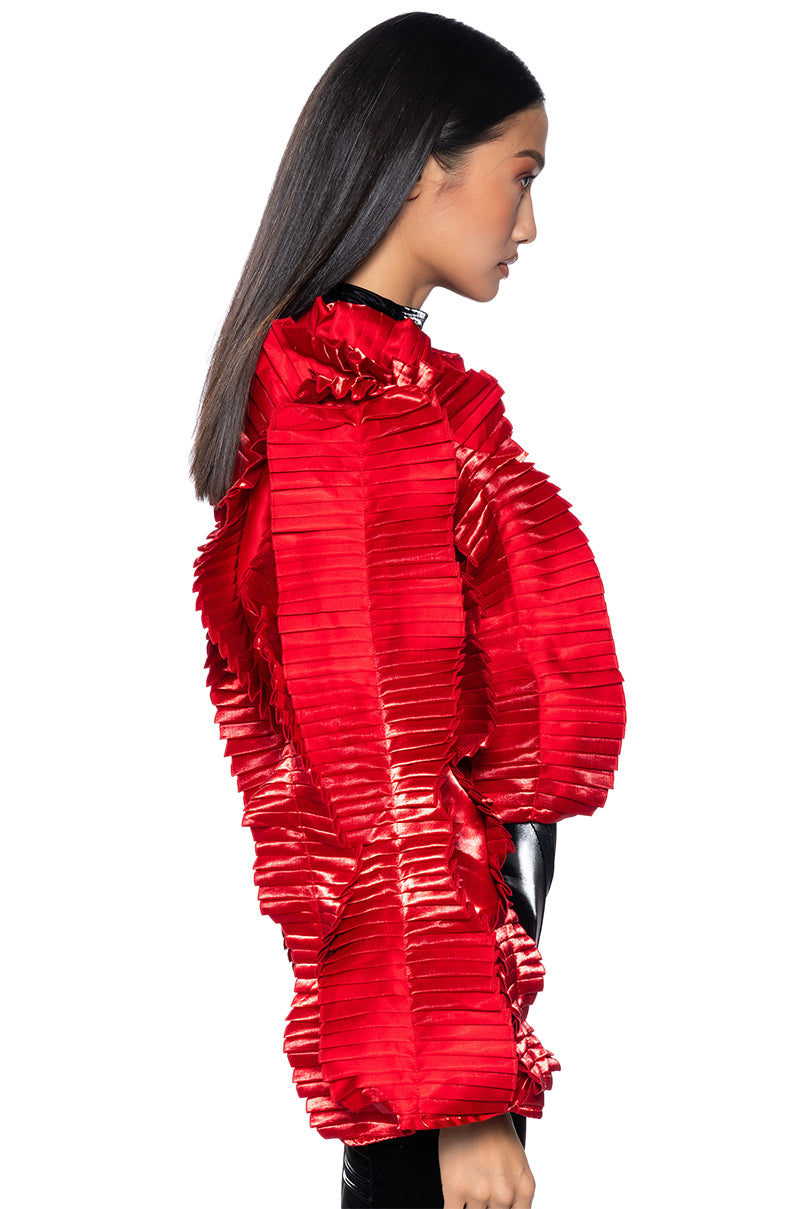 ONE NIGHT RUFFLE ZP UP BOMBER