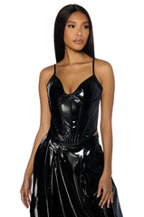 ONE STEP AHEAD VINYL FITTED CORSET