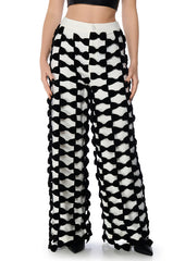 OPAL ALL OVER BOW DETAIL WIDE LEG PANT