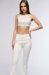 OUT OF THIS WORLD RHINESTONE CUT OFF CROPPED TANK IN WHITE