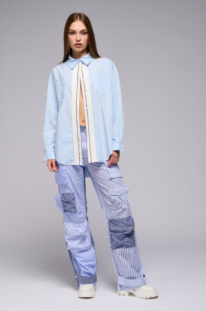 OUT OF TOUCH STRIPED CARGO TROUSER