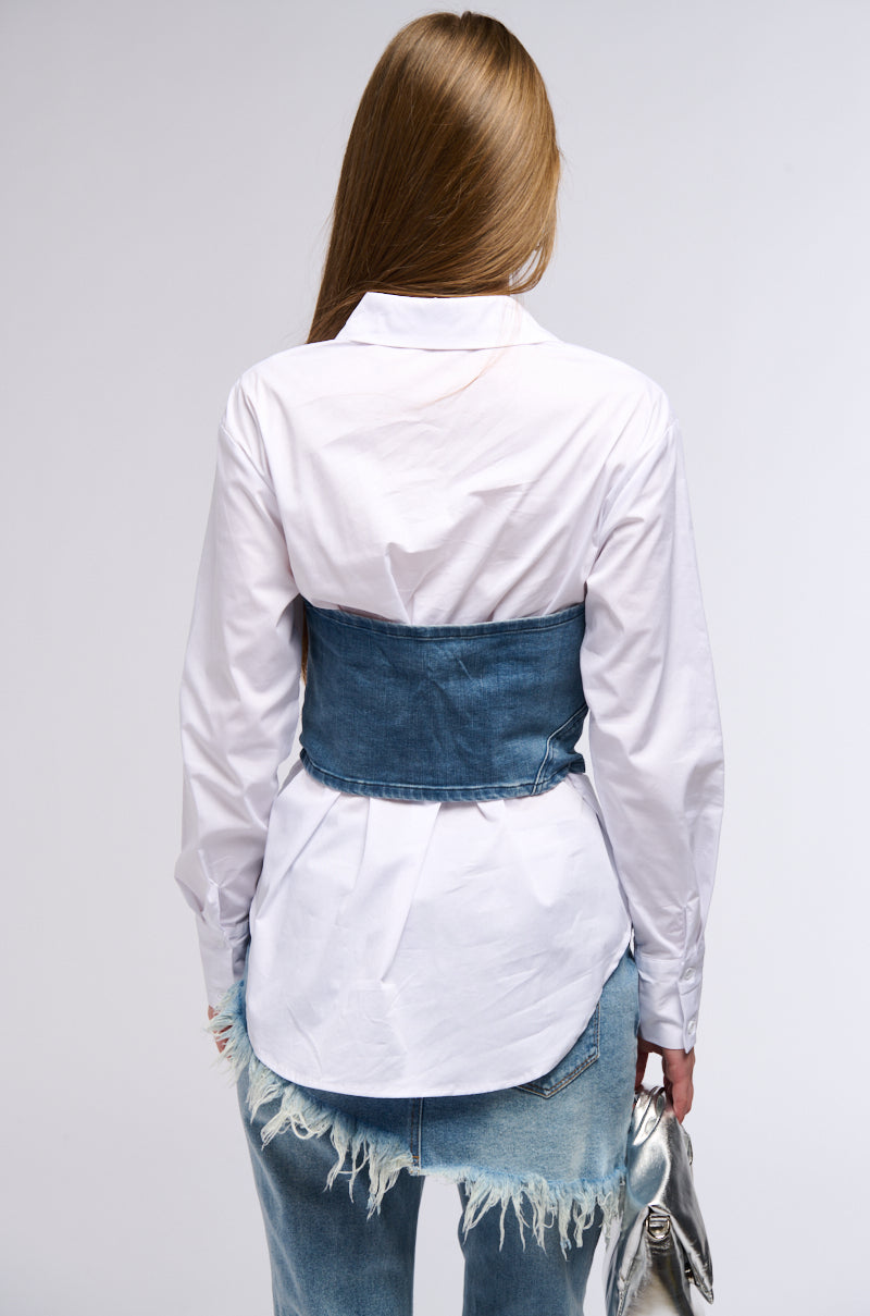 OUTSIDE ALL NIGHT BUTTON DOWN BLOUSE