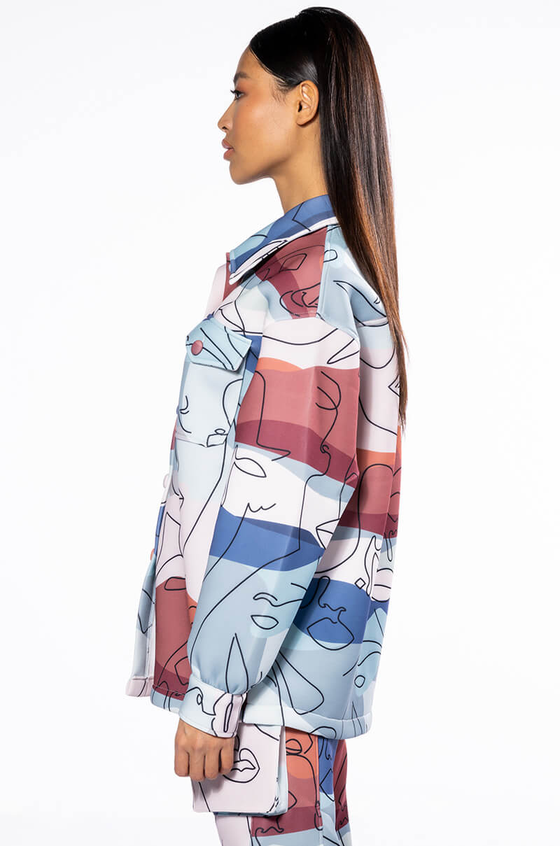 OVERSIZED PRINTED BUTTON DOWN