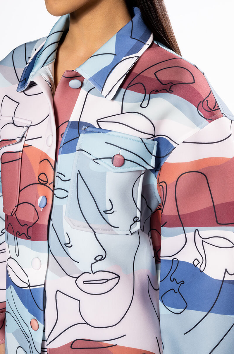 OVERSIZED PRINTED BUTTON DOWN