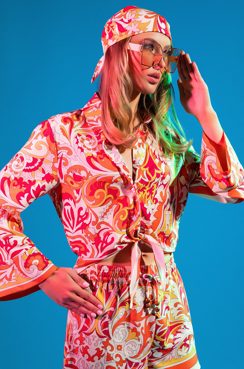 PAISLEY PLEASE TIE FRONT MINI SET