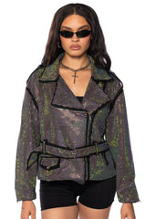 PARIS CRYSTAL WRAP MOTO JACKET
