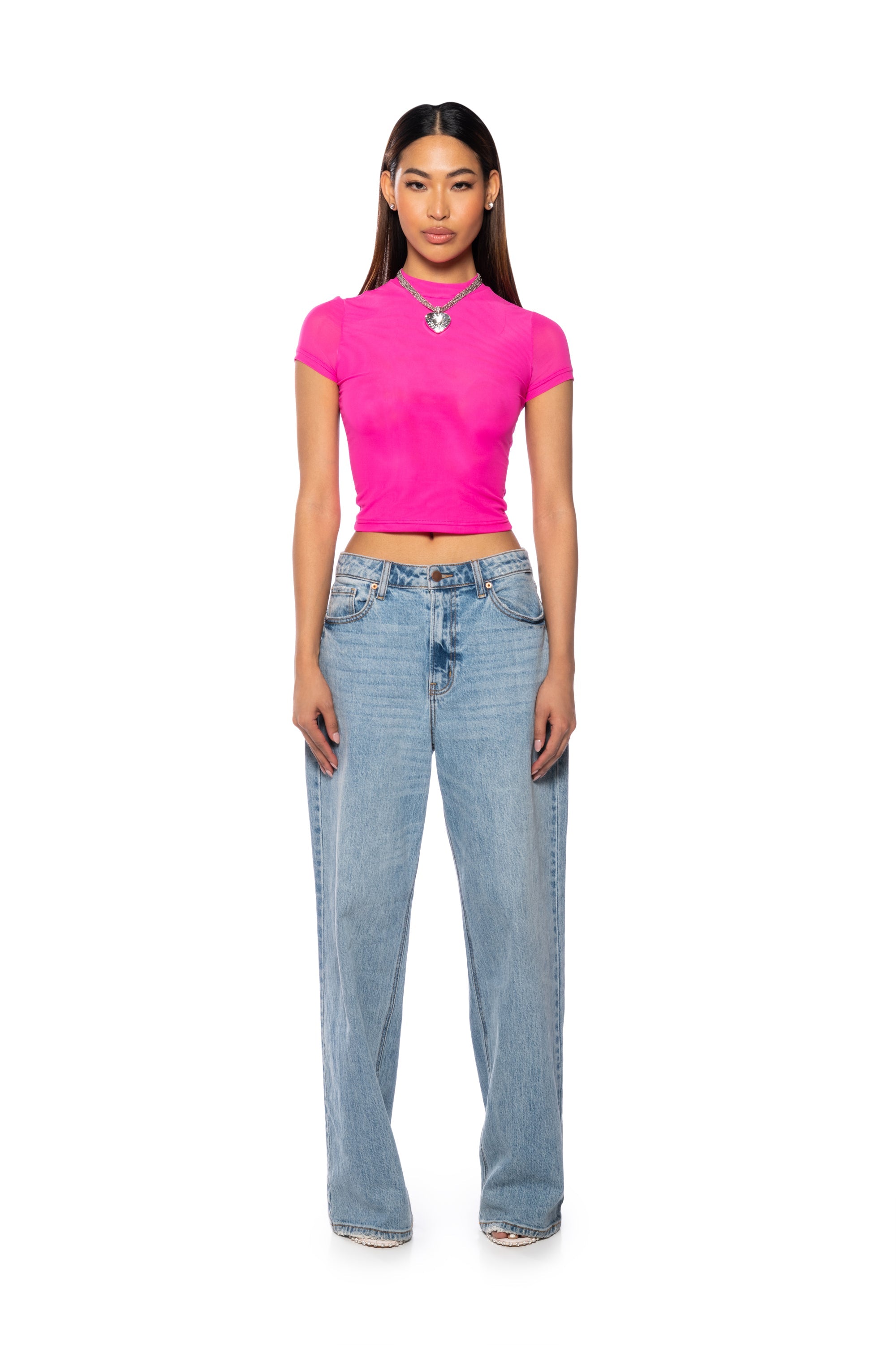 PAXTON MESH SHORT SLEEVE TSHIRT IN PINK