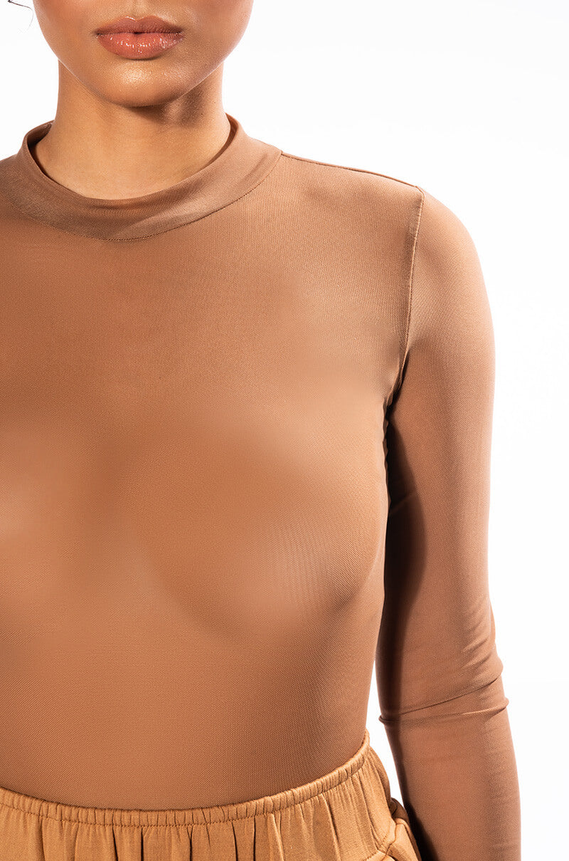 PAXTON SEXY MESH LONG SLEEVE BODYSUIT