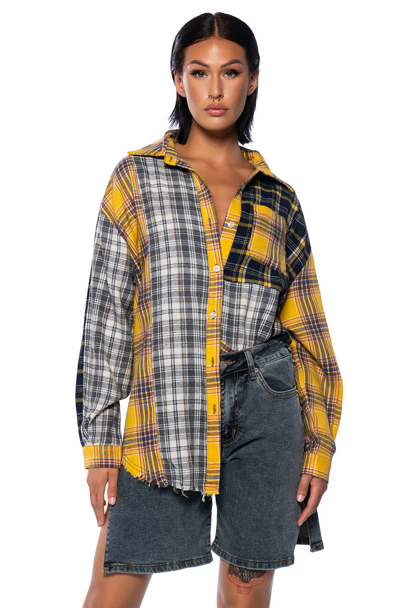 PIECE IT TOGETHER PLAID BUTTONDOWN