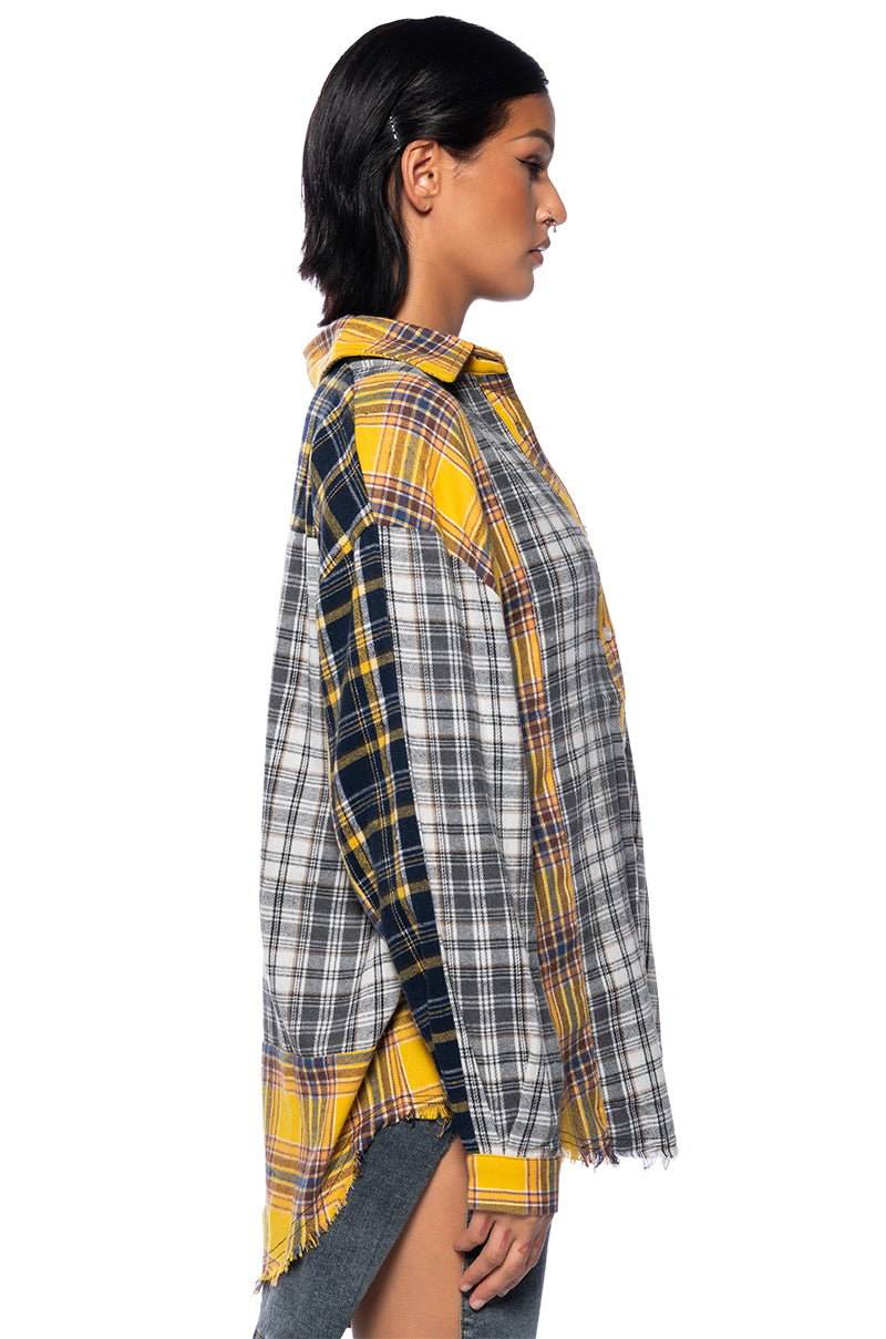 PIECE IT TOGETHER PLAID BUTTONDOWN