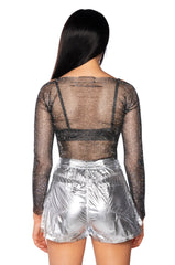 PIPER RHINESTONE TOP IN BLACK