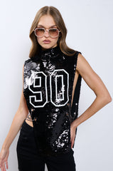PLAYER 90 SLEEVELESS SEQUIN JERSEY