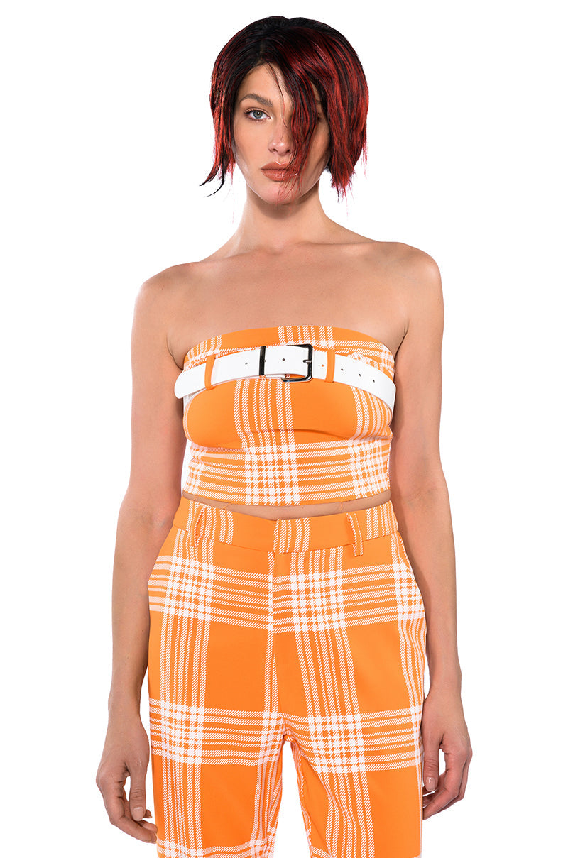 POPSICLE BRIGHT PLAID CROP TOP