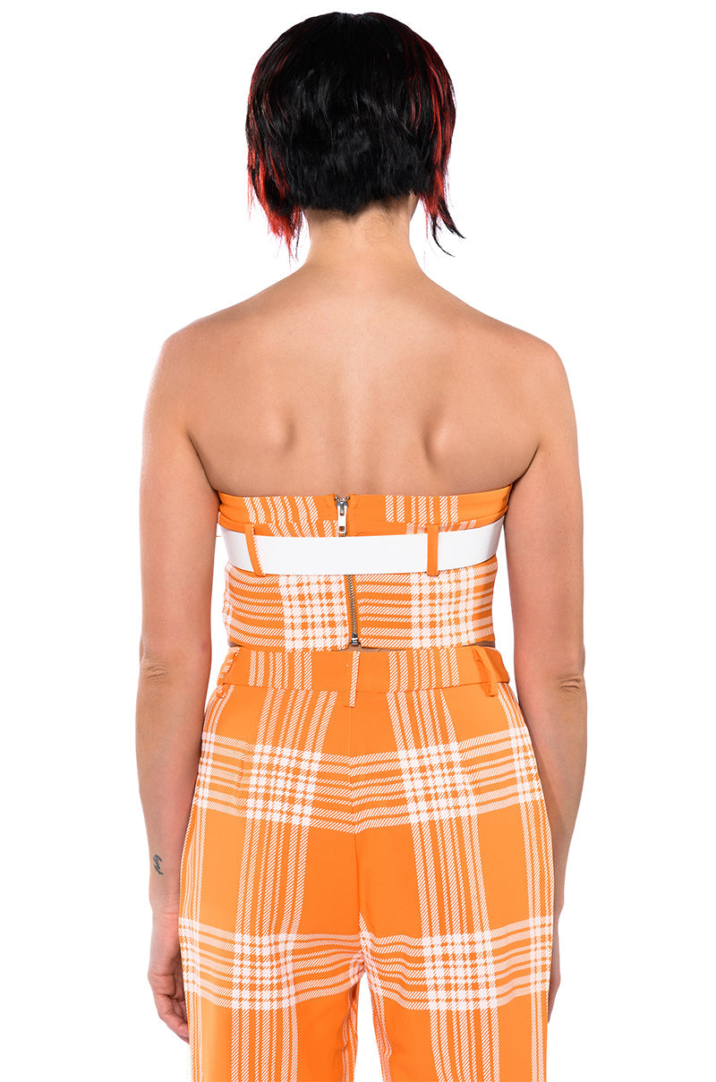 POPSICLE BRIGHT PLAID CROP TOP